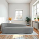 Ver imagem 1 de Recamier Curvo Orgânico 180cm 3 Lugares Lado Direito para Sala Estar Bouclé Paris