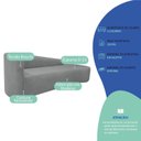 Ver imagem 5 de Recamier Curvo Orgânico 180cm 3 Lugares Lado Direito para Sala Estar Bouclé Paris