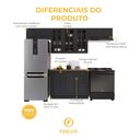 Ver imagem 5 de Armário de Cozinha Modulada Compacta Fidelitá Nara 100% MDF 4 Peças 280cm 10 Portas 2 Gavetas com