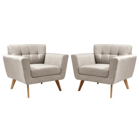 Kit 2 Poltronas Bruna Cor:Linho Bege 140