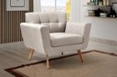 Ver imagem 2 de Kit 2 Poltronas Bruna Cor:Linho Bege 140