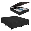 Ver imagem 1 de Cama Box Baú Casal Bipartido Suede Royal Sleep Preto