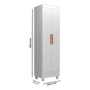 Ver imagem 3 de Armário Multiuso 2 Portas com 4 Prateleiras com Pés Lite Branco