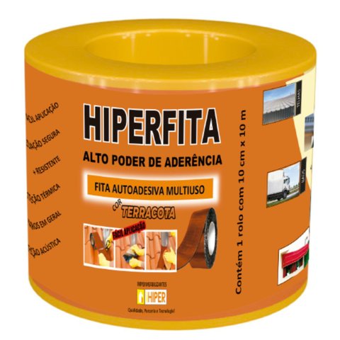 Fita Asfáltica Terracota Autoadesiva 10CMX10MT Hiperfita