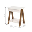 Ver imagem 3 de Mesa De Cabeceira Com 1 Gaveta Amadeirado Off White