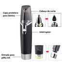 Ver imagem 4 de Maquininha Apara Pelos Nariz Orelha Kemei Lamina Unissex Top