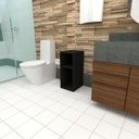 Ver imagem 2 de Armário Banheiro Auxiliar Banheiro Mesa Lateral para Vazo Sanitário Preto