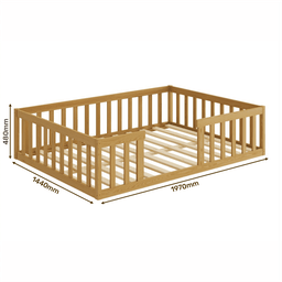 Cama Montessoriana Casal Madeira Maciça Cor Nogueira Nemargi - 2