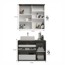 Ver imagem 3 de Gabinete de Banheiro 90cm com Cuba e Espelheira Branco/Arenito