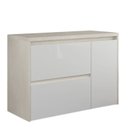 Ver mais imagens de Gabinete de Banheiro 90cm com Cuba e Espelheira Branco/Arenito