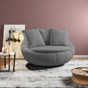 Ver imagem 2 de Kit 2 Poltronas Giratória Sala de Estar com Almofadas Afrodite Cinza Escuro Veludo G45 - Gran Belo