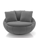 Ver imagem 5 de Kit 2 Poltronas Giratória Sala de Estar com Almofadas Afrodite Cinza Escuro Veludo G45 - Gran Belo