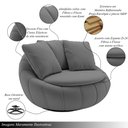 Ver imagem 3 de Kit 2 Poltronas Giratória Sala de Estar com Almofadas Afrodite Cinza Escuro Veludo G45 - Gran Belo
