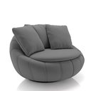 Ver imagem 7 de Kit 2 Poltronas Giratória Sala de Estar com Almofadas Afrodite Cinza Escuro Veludo G45 - Gran Belo