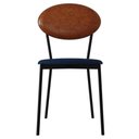 Ver imagem 2 de Kit 03 Cadeiras Estofada para Sala de Jantar Azuri Preto C01 Linho Azul Courino Caramelo - Lyam