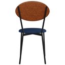 Ver imagem 3 de Kit 03 Cadeiras Estofada para Sala de Jantar Azuri Preto C01 Linho Azul Courino Caramelo - Lyam