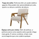 Ver mais imagens de Kit 2 Poltrona Decorativa e Puff Sala Moderno Escritório Maia:bouclé Bege