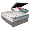 Ver imagem 1 de Cama Box Baú Blindado e Reforçado Casal Cinza e Colchão Freedom Molas Ensacadas Ortobom