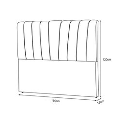 Cabeceira de Cama Box Casal Queen Estofada Americana Premium 160cm Veludo Bege - Luxo Estofados - 3