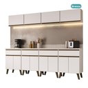 Ver imagem 6 de Cozinha Completa Atlanta 12 Portas 4 Gavetas MDF-MDP 240cm Branco com Preto Móveis Carraro