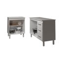Ver imagem 4 de Balcão para Microondas ou Forno Branco e Armário Bruna 118 Cm Cozinha Gabinete Branco com Tampo