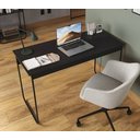 Ver imagem 2 de Mesa de Estudo Escrivaninha Criare Prateleira Escritório Moderno Estilo Industrial Nicho Cor Preto