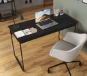 Ver imagem 2 de Mesa de Estudo Escrivaninha Criare Prateleira Escritório Moderno Estilo Industrial Nicho Cor Preto