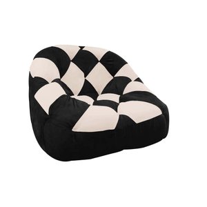 Poltrona Paloma Escritório Sala Pé Plástico Suede Preto e Suede Bege - Dominic Decor