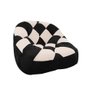 Poltrona Paloma Escritório Sala Pé Plástico Suede Preto e Suede Bege - Dominic Decor - 1