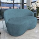 Ver mais imagens de Namoradeira Decorativa Beatriz Orgânica Linho Azul