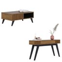 Ver imagem 1 de Mesa de Centro Jeri Noce Milano Preto Acetinado com Aparador para Sala Riviera Noce Milano - Colibri