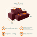 Ver imagem 3 de Sofá Retrátil e Reclinável 2,10m Suede Miami