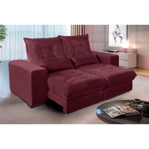 Sofá Retrátil e Reclinável 2,10m Suede Miami
