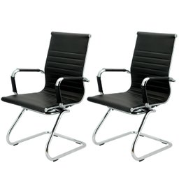 Kit Com 2 Cadeira Fixa Interlocutor Charles Eames Esteirinha 11A - 1