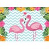 Painel de Festa Tropical Flamingo #04 - 120x80 - 1
