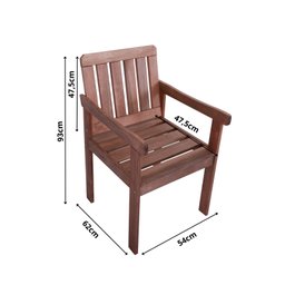 Conjunto 02 Cadeiras Poltrona e Mesa de Centro Madeira Maciça Jardim Varanda - 3