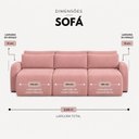 Ver imagem 4 de Sofá Retrátil 7 Lugares Veludo Apolo 3,60 Mts Pétala