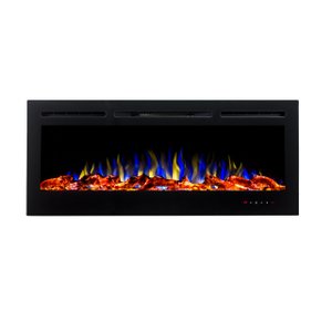 Lareira Elétrica Parede de Embutir Aquecedor Preta 50 Polegadas 220w Chaleur Brasil