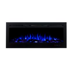 Lareira Elétrica Parede de Embutir Aquecedor Preta 50 Polegadas 220w Chaleur Brasil - 3