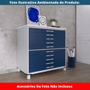 Ver imagem 2 de Mapoteca 10 Gavetas Pandin 120 Cm (larg) Inmetro Tampo Mdp Branco Estrutura Aço Cinza Gavetas Azul