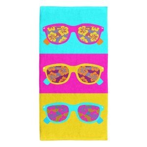 Toalha de Praia Banho Piscina Macia Aveludada 140x70cm Estampa 08 Óculos