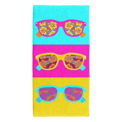 Toalha de Praia Banho Piscina Macia Aveludada 140x70cm Estampa 08 Óculos