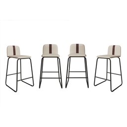 Kit 4 Banquetas Vegas Estilo Industrial Premium Área Gourmet Balcão Bar Sacada Hall Cor Bege/preto - 1