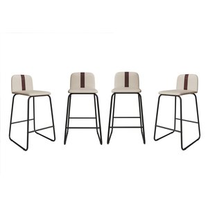 Kit 4 Banquetas Vegas Estilo Industrial Premium Área Gourmet Balcão Bar Sacada Hall Cor Bege/preto