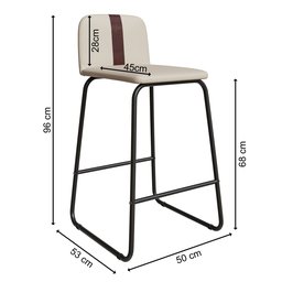Kit 4 Banquetas Vegas Estilo Industrial Premium Área Gourmet Balcão Bar Sacada Hall Cor Bege/preto - 7