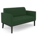 Ver imagem 7 de Sofá Namoradeira e 2 Poltronas Base Madeira Preto Maressa Veludo Verde - Ibiza
