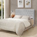 Ver imagem 1 de Cabeceira Cama King Estofada 1,93 - Inca Veludo Cinza Claro