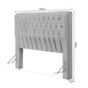 Ver imagem 4 de Cabeceira Cama King Estofada 1,93 - Inca Veludo Cinza Claro