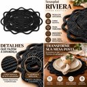 Ver imagem 4 de 4 Sousplat de Corda Náutica Riviera Oval Ondulado Mesa Posta - Preto