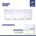 Ver imagem 3 de Lavanderia Modulada Guarapari 2 Armários Aéreos Kaiki Móveis Branco